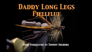 Daddy Long Legs. Mine fiskefluer, fluebinding, tørrflue, imitasjonsfluefiske og mine fiskefluer.