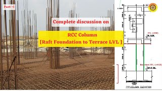 RCC Column Reinf. | Raft Foundation to Terrace LVL #rcc#steelbending #civilengineering #vimutti_coe