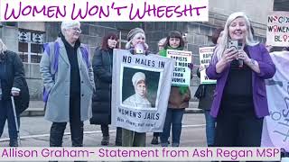 Allison Graham Reading a Speech By Ash Regan MSP  Prison Protest