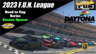 WonderDads Gaming: iRacing 2023 FUN League Road to Cup Season Opener Race 1 at Daytona