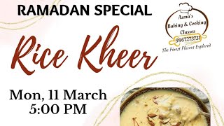 FREE Live Rice Kheer Recipe