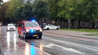 ovd-brandweer met spoed naar een gaslek en beelden ter plaatse.