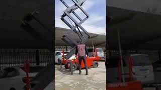 12m mobile scissor lift table AC and DC plus auxiliary walking