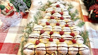 BREAD/Christmas Tree Bread with nutella and peanut butter