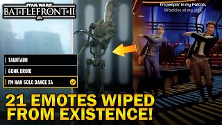 21 Emotes WIPED From EXISTENCE! Star Wars Battlefront 2