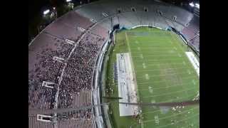 Drone with 9ft banner over Rose bowl