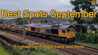 Trainspotting Best Spots of the Month September 2024. Including engineering trains and more