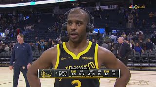 Chris Paul Courtside Interview | Golden State Warriors beat Houston Rockets 121-116