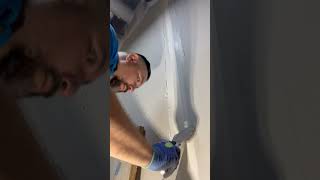 Taping a flat joint by hand #drywallfinish #drywallfinishing #drywalling #drywallinstallation