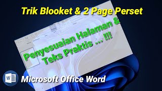 Cara Pengaturan Blooket 2 Page Perset di Office Word