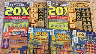 Scratch Cards ♦️ WIN ALL 🍀20X🍀£500,000 GOLD ♦️Triple lucky 7 ♦️Cash word😊😊