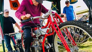 POPHAM AIRFIELD Motorcycles ROTARY ROY Speedway Bike NORTON DOUGLAS & JAP Engine Start-Ups & Rev-Ups