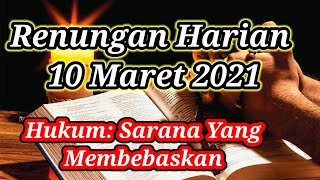 Renungan Harian, 10 Maret 2021||Yesus dan Hukum Taurat