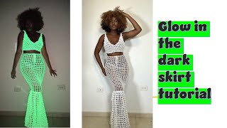 RECREATING A CROCHET DESIGN… Glow in the Dark skirt tutorial…