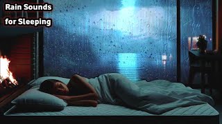 Relaxing Nature Sounds for Deep Sleep | Rain, Thunder, and Fireplace | Rain Sounds for Sleeping