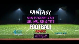 Fantasy Football Advice for Week #3 Who to Start & Sit at QB, WR, RB & TE with Coach PBO