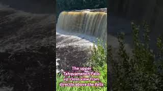 The Upper Tahquamenon Falls up closed view | the largest scenic waterfall in Michigan #usa