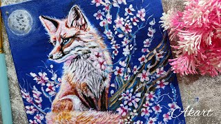 Acrylic Painting For Beginners/Fox In The Moon Light