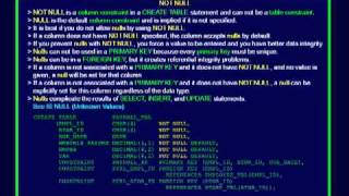 SQL 152 Table Creation, Constraints, NOT NULL