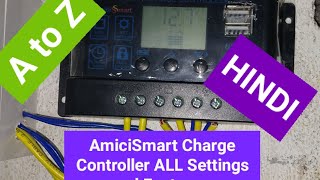 AmiciSmart Solar Charge Controller All Settings & Features || Hindi