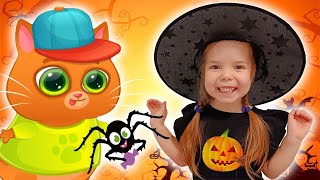 Cartoon for kids about the cat Bubbu | Nastya and Kitty Kis Kis conjures for Halloween