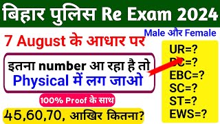 bihar police exam Cut off 2024। bihar police category wise cut off। bihar police male female cutoff