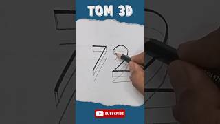 How to Make a simple 3D from Number 72 #shortvideo