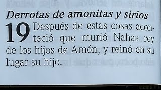 1 Crónicas 19-20 (Derrotas de amonitas y sirios), 1 Tesalonicenses 1 (Ejemplo de los tesalonicenses)