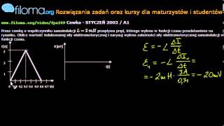 Zadania z fizyki - fpz109 - Cewka - STYCZEŃ 2003 / A1 - Matura z fizyki