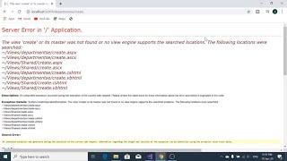 The view 'Index' or its master was not found or no view engine supports the searched locations. The