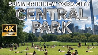 Summer in CENTRAL PARK New York City Complete Walking Tour in 4K and * Binaural * 3D Spatial Audio