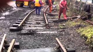 Bristol Harbour Railway, Track Move, Pushing track With Jacks