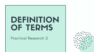 Definition of Terms | Research Hypothesis