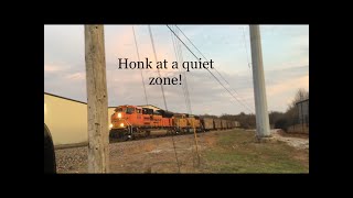 Northbound coal train with a honk at a quiet zone!