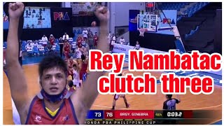 Rey Nambatac clutch three Rain or Shine vs Ginebra (PBA Bubble)