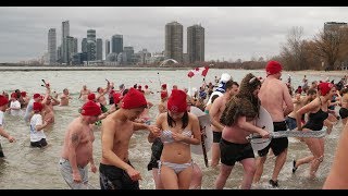 Toronto Polar Bear Dip 2020 on New Year's Day at Sunnyside Beach