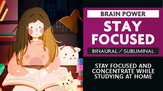 Stay Focused While Studying - Subliminal Messges with Binaural Beats + Pink Noise (No Music)