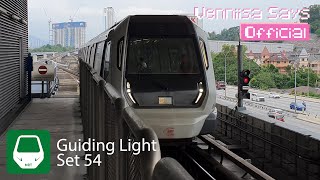 MRT KAJANG LINE (SBK LINE) GUIDING LIGHT SET 54 ARRIVING AT TAMAN SUNTEX STATION