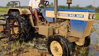 Swaraj 843 XM puddling with Dharanee Rotavator