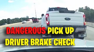 DANGEROUS PICK UP DRIVER BRAKE CHECK | Idiots In Cars, Road Rage, Idiot Driver USA & Canada 2024