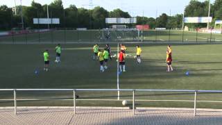 Fussballtraining mit Peter Hyballa - Positionsspiele mit Balljagd und Felderwechsel (2)