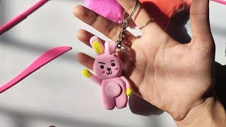 Diy bt21cooky 💜 keychain making with super clay / #crafterishika #bt21 #superclay #cooky #viral