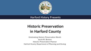 Historic Preservation in Harford County