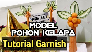 Garnish wortel & timun - model pohon kelapa || Carrot & cucumber garnish - coconut tree model