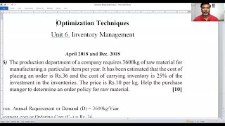 Inventory Management Example