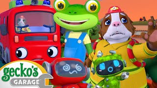 Firefighting Friends  | Truck and Bus Cartoon | Gecko's Garage | Animal Cartoons