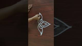 Easy rangoli design | lotus | small | Kollam #shorts