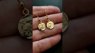 Greek Silver Owl Athena Gold Plated Dangle Earrings #greece #athena #athens #earrings #silver