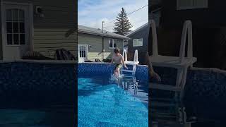 Another cold jump in the pool with my kid