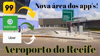 Nova área de embarque dos veículos por aplicativos e particulares no Aeroporto do Recife.